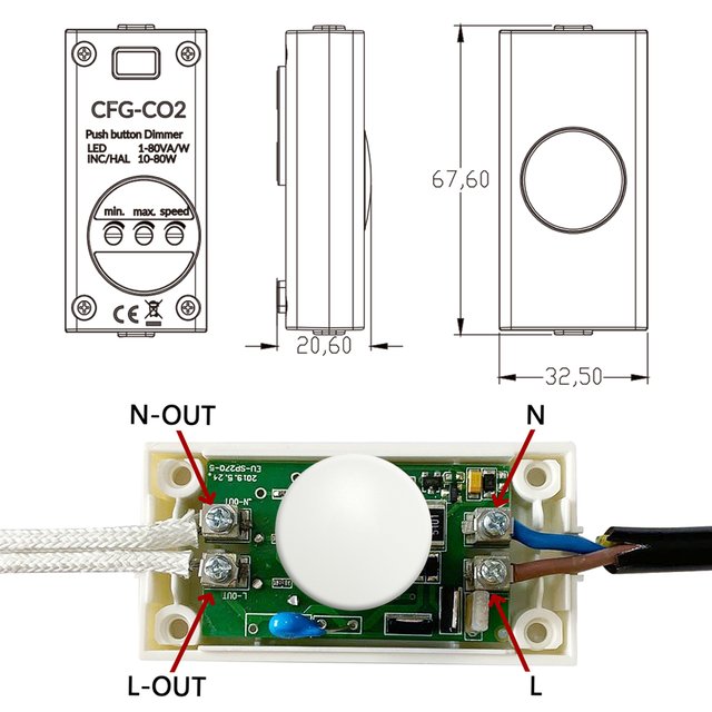 Ledningsdimmer 80W hvit, bilde 4 av 4