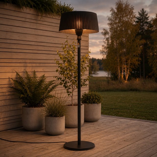 Terrassevarmer Oslo gulv IP44 teleskop 1500W sort