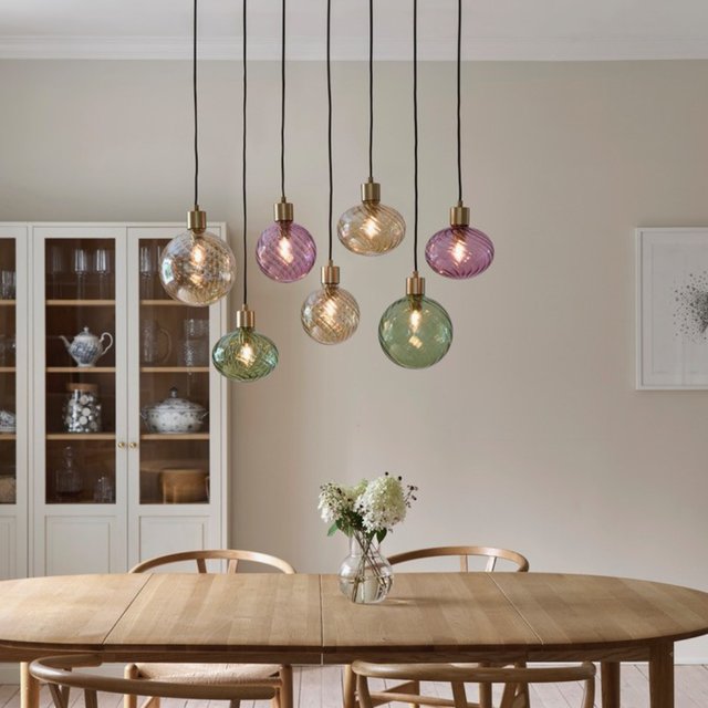Elara taklampe rektangel 7lys 87cm flerfarget 