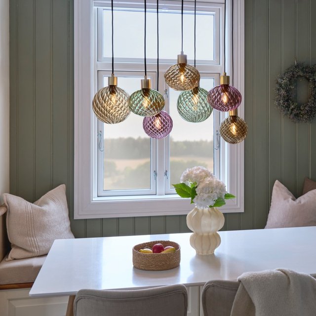 Elara taklampe rektangel 7lys 87cm flerfarget 2