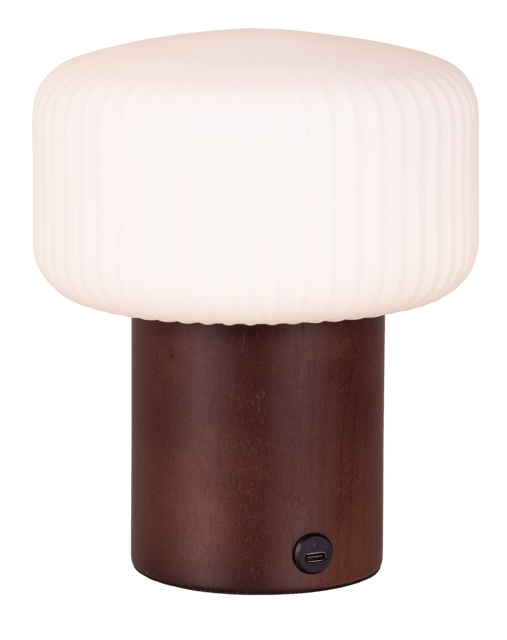 Liara LED oppladbar bordlampe 19,5cm brun 3