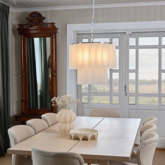 Venice taklampe lysekrone 2lag 50cm hvit 4
