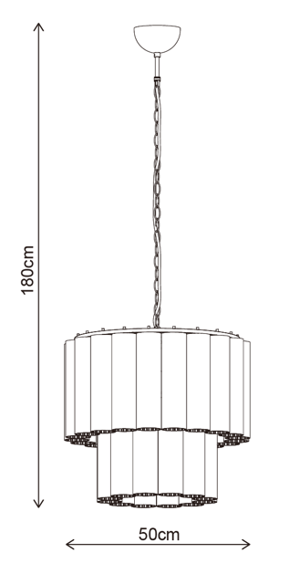 Venice taklampe lysekrone 2lag 50cm hvit, bilde 15 av 15