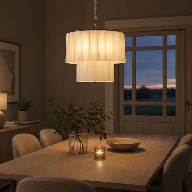 Venice taklampe lysekrone 2lag 50cm hvit 2