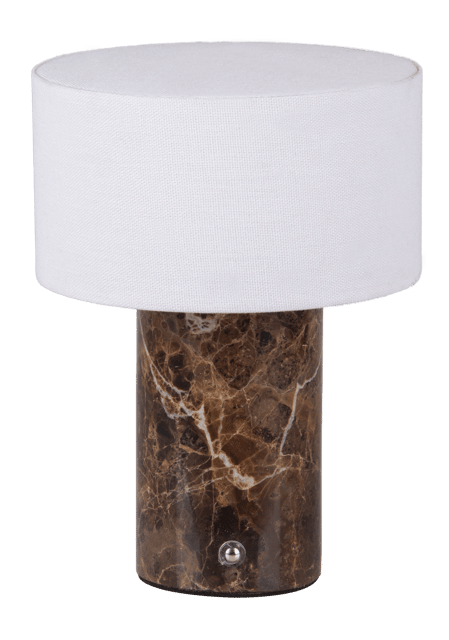 Tingeling marble LED oppladbar bordlampe 20cm brun 4