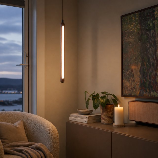 Vena LED taklampe 60cm valnøtt 1