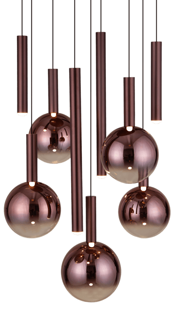 Serena taklampe rondell 9lys 62cm brun , bilde 5 av 12