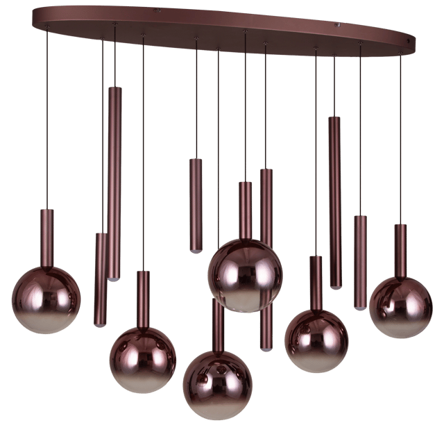 Serena taklampe oval rondell 12lys 120cm brun , bilde 5 av 11
