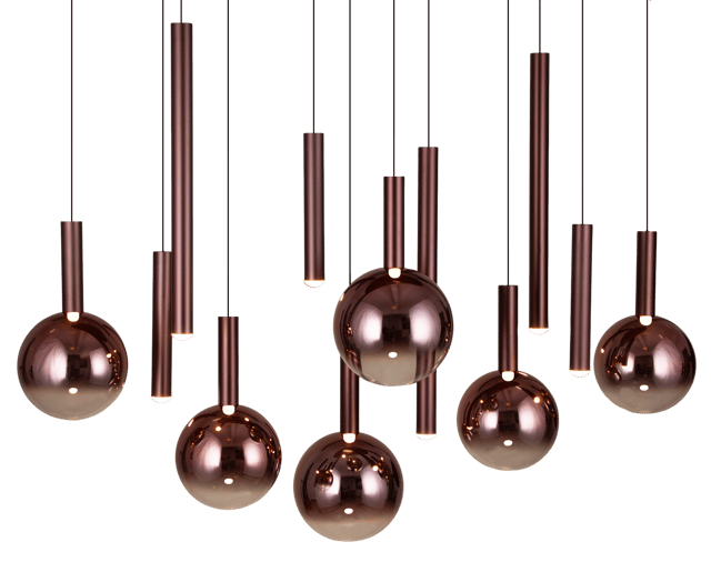 Serena taklampe oval rondell 12lys 120cm brun 4