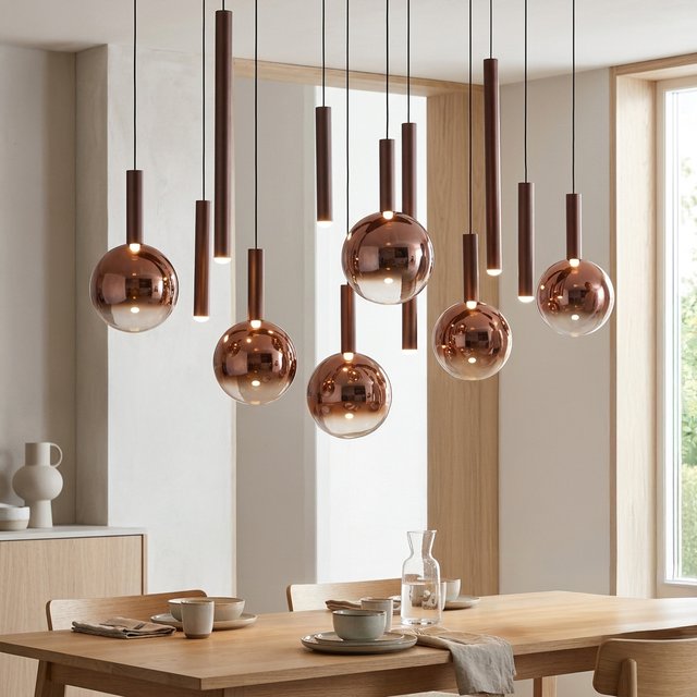 Serena taklampe oval rondell 12lys 120cm brun 