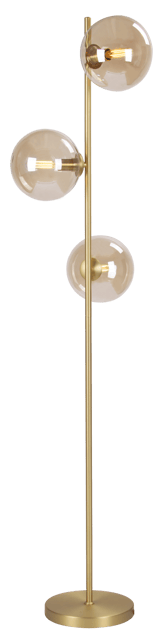 Cobe II gulvlampe 3lys 150cm messing/amber, bilde 7 av 9