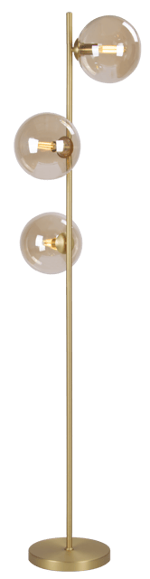 Cobe II gulvlampe 3lys 150cm messing/amber 3