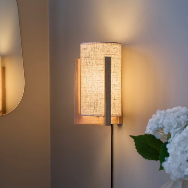 Rotunda vegglampe 28cm natur 1