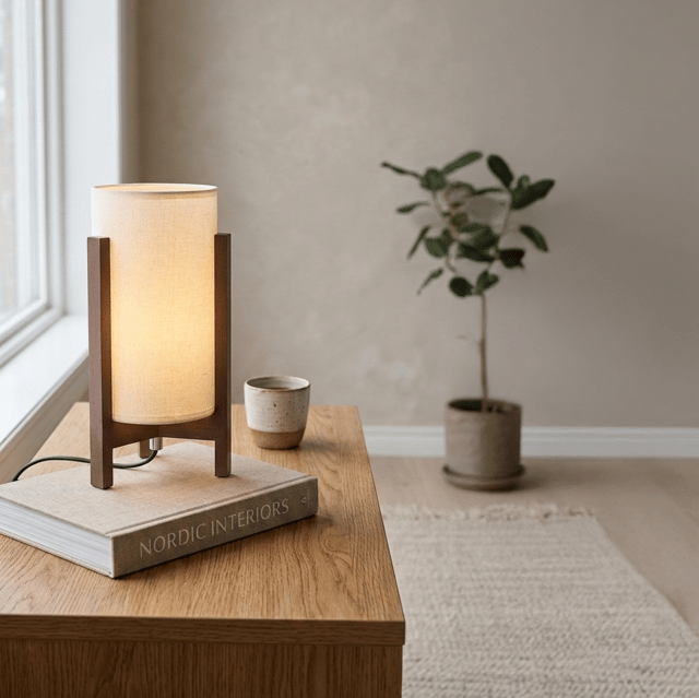 Rotunda bordlampe 32cm brun 1