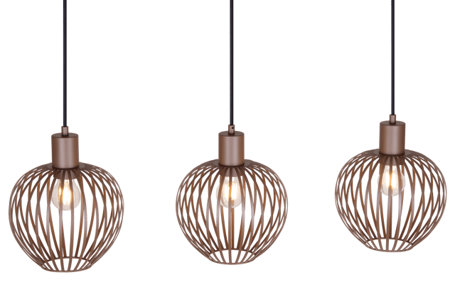 Keliz taklampe rekke 3lys 80cm coffee 4