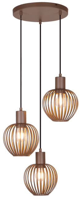 Keliz taklampe rondell 3lys 30cm coffee 4