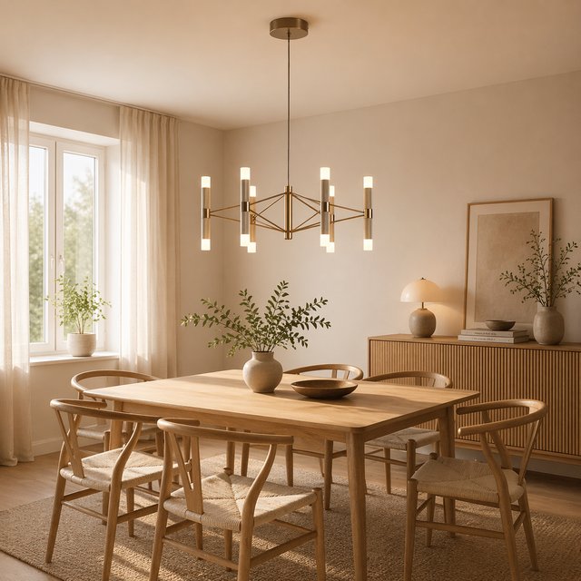 Aria taklampe 7lys 60cm gull, bilde 1 av 10
