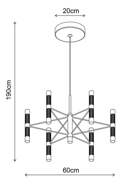 Aria taklampe 7lys 60cm gull, bilde 10 av 10
