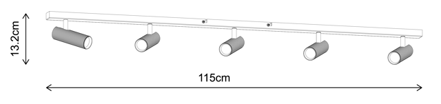 Lyra skinne 5lys 115cm sort, bilde 9 av 9