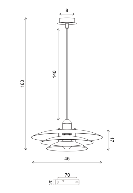 Joakim II taklampe 45cm hvit, bilde 8 av 8