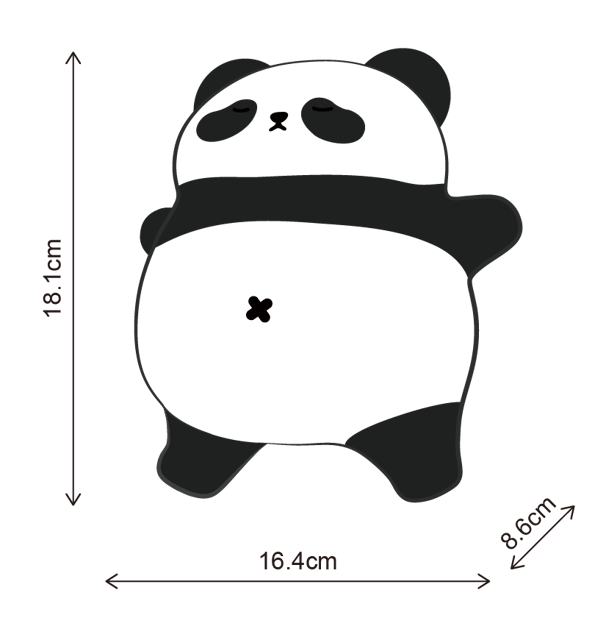 Panda sovende LED oppladbar bordlampe 16,4cm RGB, bilde 10 av 10
