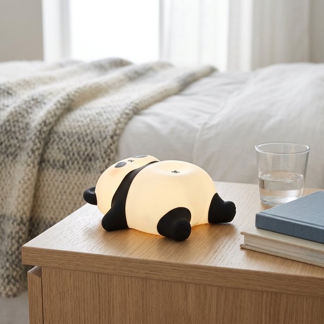 Panda sovende LED oppladbar bordlampe 16,4cm RGB 1