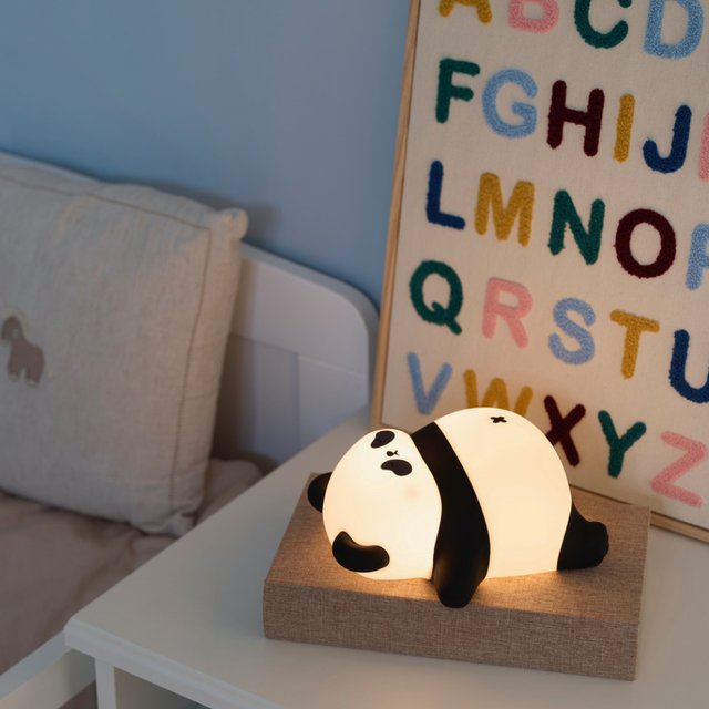 Panda sovende LED oppladbar bordlampe 16,4cm RGB 1