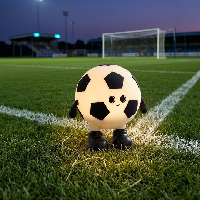 Fotball LED oppladbar bordlampe 12cm RGB 1