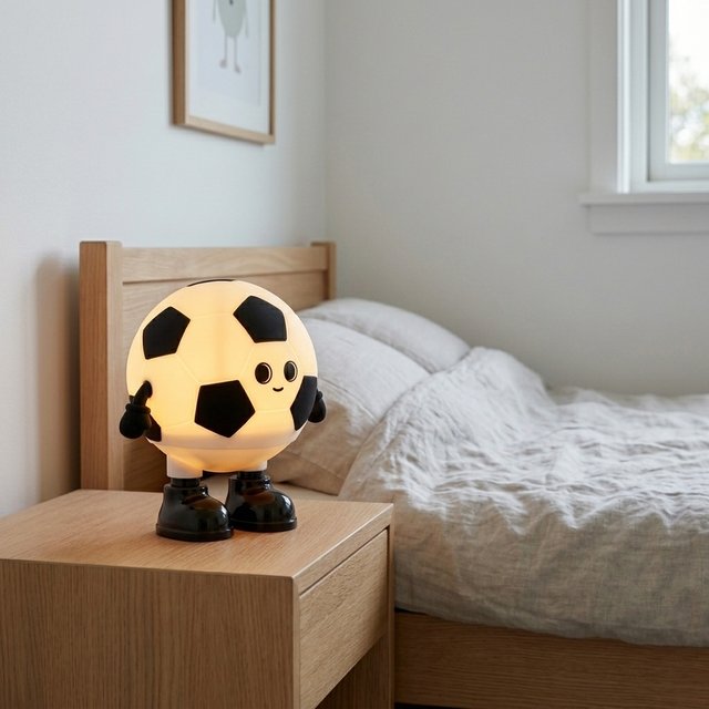 Fotball LED oppladbar bordlampe 12cm RGB 3