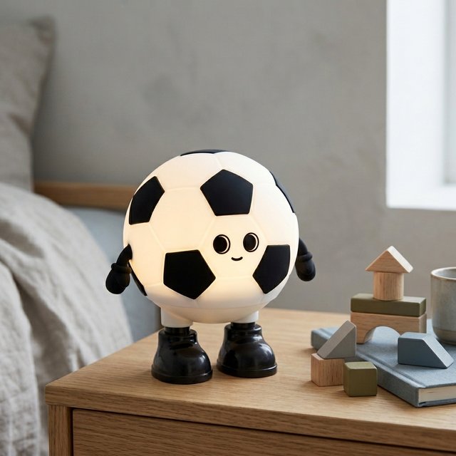 Fotball LED oppladbar bordlampe 12cm RGB 2