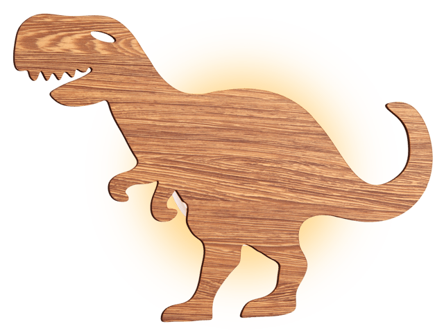 Rex Dinosaur LED vegglampe 33cm brun, bilde 5 av 6