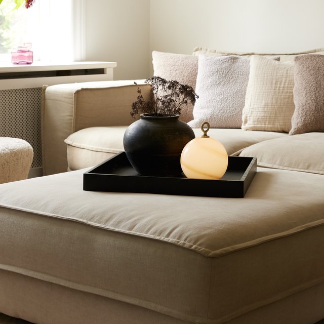 Stockholm oppladbar bordlampe 15cm marble brown 1