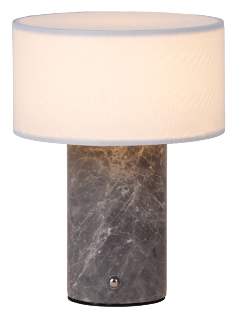 Tingeling marble oppladbar bordlampe 20cm grå 3
