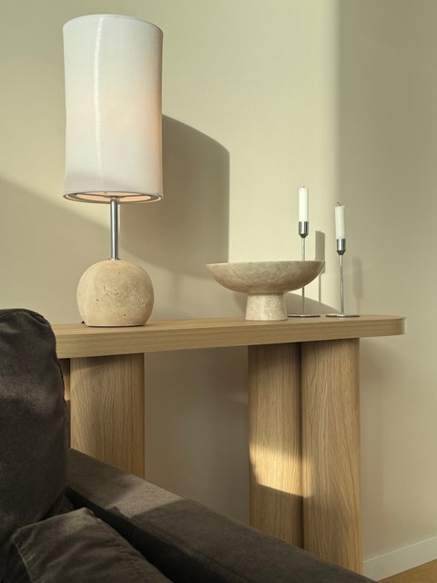 Milla bordlampe 53cm travertine/hvit 3