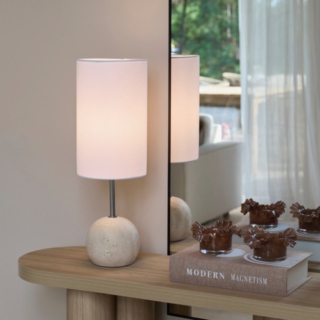 Milla bordlampe 53cm travertine/hvit 1