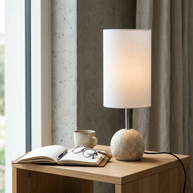 Milla bordlampe 53cm travertine/hvit 1