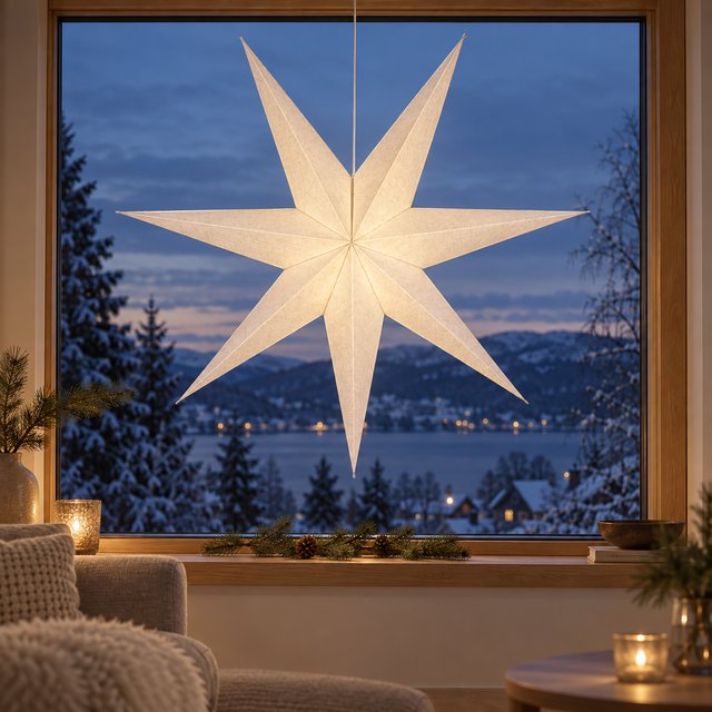 Linn adventstjerne u/ledning 100cm lin 1