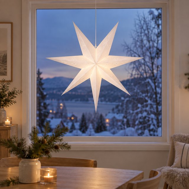 Tindra adventstjerne 70cm hvit 1