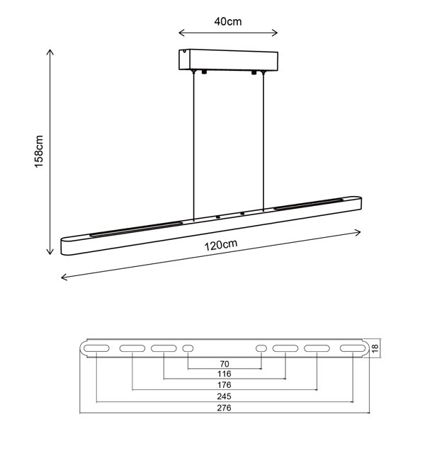 Ako II LED taklampe 120cm valnøtt , bilde 10 av 10
