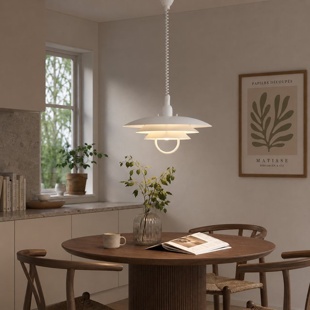 Joakim II taklampe med heis 40cm hvit , bilde 1 av 9