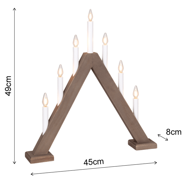 Adventstake 7lys 49cm natur, bilde 6 av 6