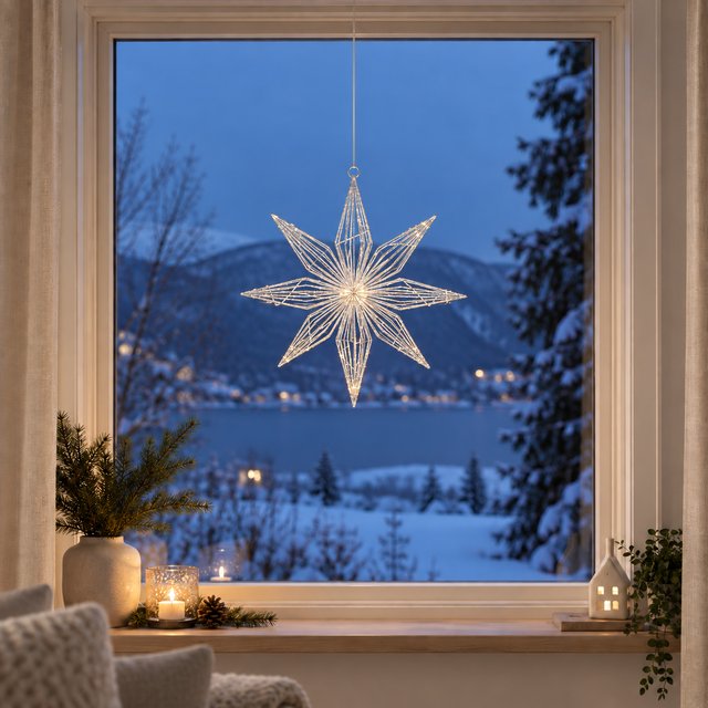 Stella adventstjerne 50cm sølv 1