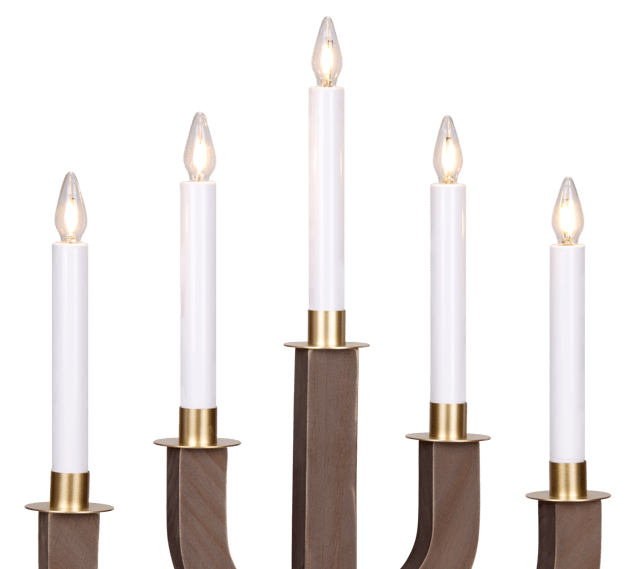 Loke adventstake 50cm valnøtt/messing 4