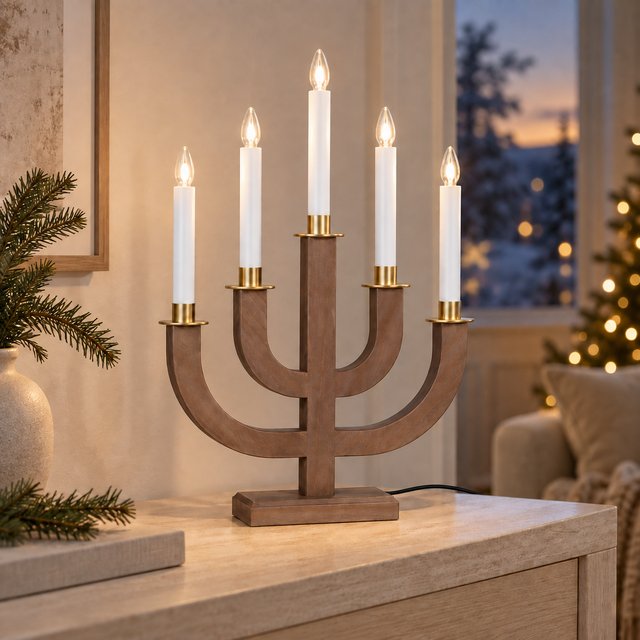Loke adventstake 50cm valnøtt/messing 1