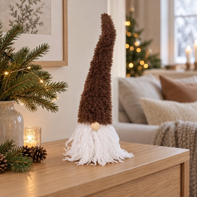 Myk nisse 28cm brun 1