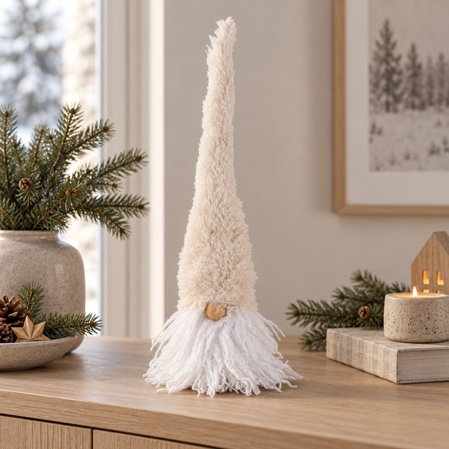 Myk nisse 28cm beige , bilde 1 av 4