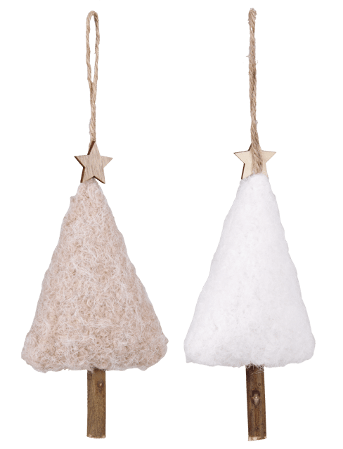 Lou juletrepynt 2pk. beige 2