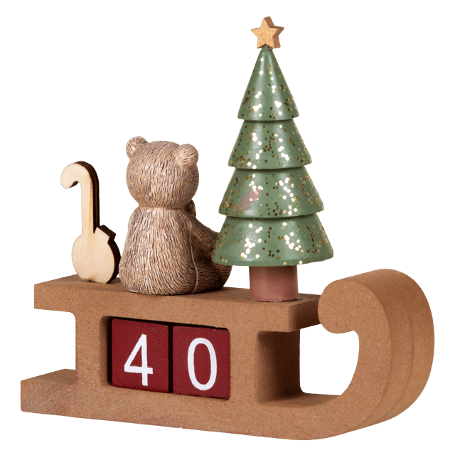 Adventskalender slede rød 15,5cm, bilde 3 av 5