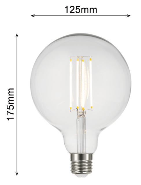LED E27 globe 12,5cm 4W 400lm dimbar klar 3