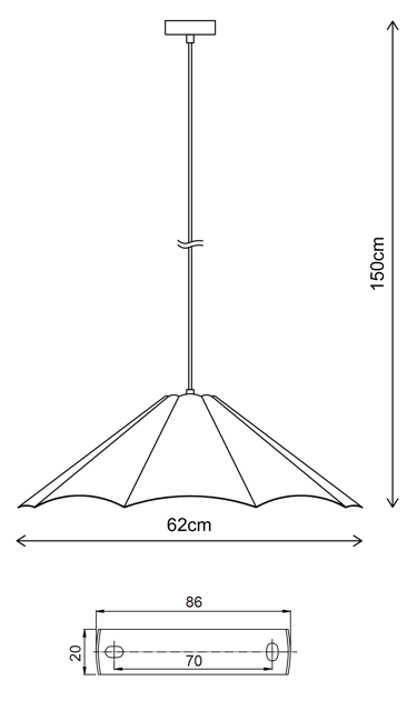 Sanna taklampe 62cm eikefiner, bilde 9 av 9